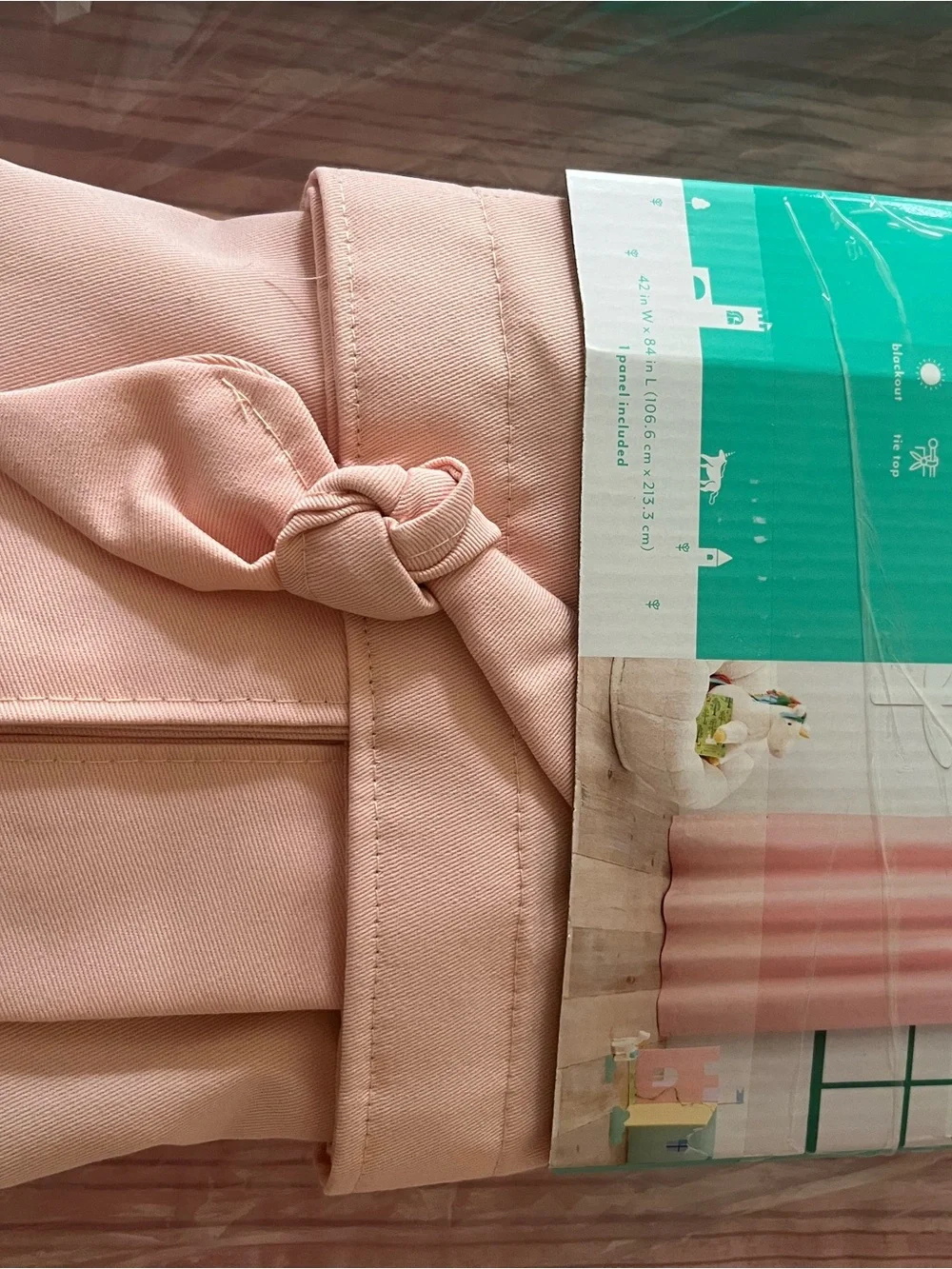 1 panel -  Pillowfort Soft Blush Pink Tie-Top Window Curtain Panel